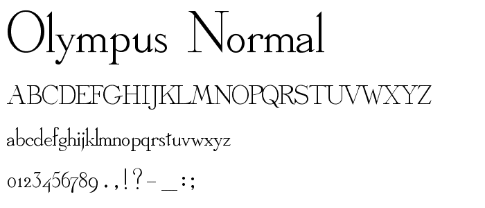 Olympus  Normal font